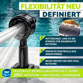 tillvex Pool Aufroller Premium Aluminium Kunststoff 1,05-6,15 m