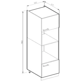 Vicco Geräteumbauschrank R-Line 60 x 57,5 x 207 cm Braun