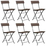 vidaXL Bistrostühle 6 Stk. Klappbar Braun Poly Rattan und Stahl