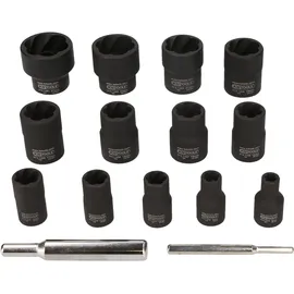 KS Tools 1/4"+1/2" Spiral-Profil-Kraft-Stecknuss-Satz 15-tlg.