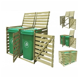 vidaXL Mülltonnenbox für 2 Tonnen 240 l Imprägniertes Holz grün