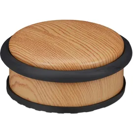 Relaxdays Türstopper Holzoptik Bodenpuffer HxD 5 x 10,5 cm, hellbraun
