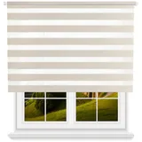 Wellhome Doppelrollo 160 x 175 cm beige/weiß