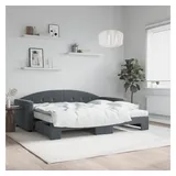 vidaXL Tagesbett Ausziehbar mit Matratzen Dunkelgrau 90x200 cm Samt