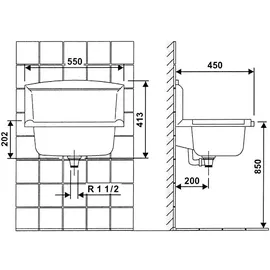Sanit Ausgussbecken Multiset Granit Waschtrog Waschbecken Garten Spülbecken