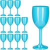 Weingläser Kunststoff, 12er Set, bruchfest & BPA-frei, 250 ml, Camping Gläser Mehrweg, Weißweingläser, türkis