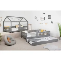 TICAA Hausbett Duo 100 x 200 cm Kiefer massiv weiß