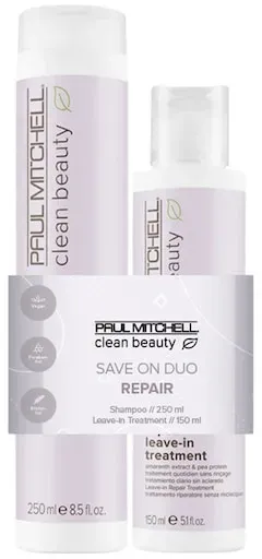 Paul Mitchell Haarpflege Clean Beauty Summer Save On Duo CLEAN BEAUTY REPAIRGeschenkset CLEAN BEAUTY Repair Shampoo 250 ml + CLEAN BEAUTY Repair Conditioner 150 ml