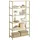 VASAGLE Badregal mit 6 Ablagen, gehärtetes Glas, einfache Montage für Badezimmer, Wohnzimmer, Küche, Büro, Klar Metallic Gold LGT503A01