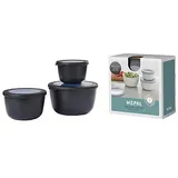 Mepal Frischhaltedosen-Set Cirqula 8,5/10,0/11,5 cm hoch nordic black 0,5/1,0/2,0 l, 1 Set