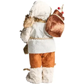 Beliani Weihnachtsmann 37 cm Braun/Weiß