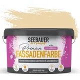 SEEBAUER diy Silikonharz-Fassadenfarbe Gelb 2,5L für Außen (No. 438 Pineapple Juice) Selbstreinigende Fassadenfarbe mit Lotuseffekt - Geeignet für Putz, Mauerwerk und Beton