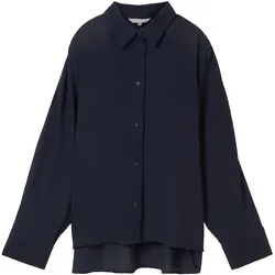 TOM TAILOR Damen Oversized Bluse mit Struktur, blau, Uni, Gr. 36