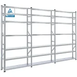 Proregal Fachbodenregal Silber, Metall, 270x250x40 cm, Freizeit, Heimwerken, Werkstatt, Schwerlastregale