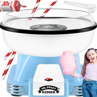 Kesser KESSER® Zuckerwattemaschine Set für dein zuhause - Mit 30x Zuckerwatte Stäbchen & Messlöffel - Retro Cotton Candy Maschine - Zuckerwatte Maschine Mit Zubehör - Höhe 22 cm - 500 W