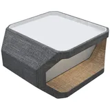 Sofa Dreams Couchtisch Asti, Strukturstoff Bezug in Grau, Akzentfarbe Weiß, mit LED-Beleuchtung grau
