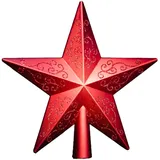 Heitmann-Deco HEITMANN DECO Christbaumspitze 1008208, glitzernd, Rot mit Glitzer