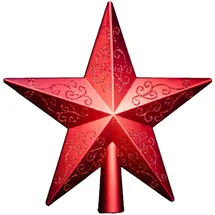 Heitmann-Deco HEITMANN DECO Christbaumspitze 1008208, glitzernd, Rot mit Glitzer