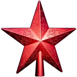 Heitmann-Deco HEITMANN DECO Christbaumspitze 1008208, glitzernd, Rot mit Glitzer