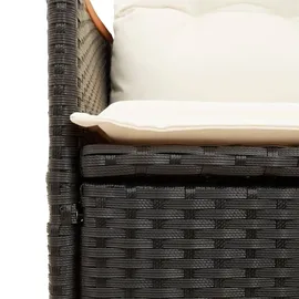 vidaXL 9-tlg. Garten-Bistro-Set mit Kissen Schwarz Poly Rattan