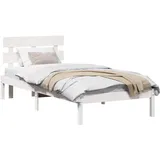vidaXL Bettgestell mit Kopfteil Weiß 75 x 190 cm Massivholz Kiefer