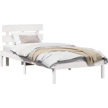vidaXL Bettgestell mit Kopfteil Weiß 75 x 190 cm Massivholz Kiefer