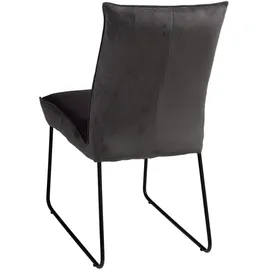 G + K Polsterstühle 4er Set DOSSO, Braun - Schwarz - Webstoff - Metall - mit Steppung - 4er Set