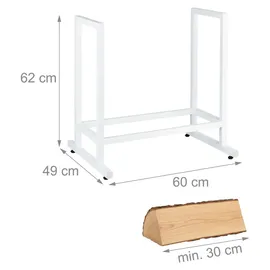 Relaxdays Kaminholzregal Metall 60 x 49 x 62 cm Weiß