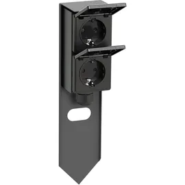 ledscom.de Steckdosensäule PIWI Edelstahl anthrazit 2 St.