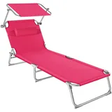 Tectake Chloé Sonnenliege 190 x 68 x 65 cm Pink