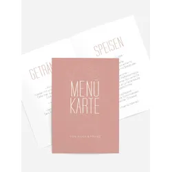 Menükarten Hochzeit selbst gestalten mit Spruch und Fotos im Onlinedesigner bei Meine-Kartenmanufaktur.de