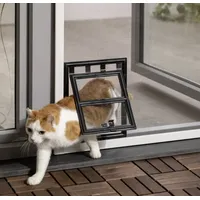 Primaster Katzenklappe für Fliegenschutzfenster 24 x 29 cm anthrazit