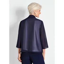 GOLDNER Kurzgröße: Blaue leichte Jacke mit Schalkragen, Halbarm", in marine | Gr.: 21