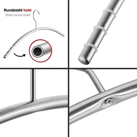 SOTech Kleiderbügel Rundrohr Edelstahl – Garderobenbügel rostfrei - Silber