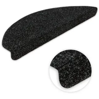 Kettelservice-Metzker Stufenmatten Ramon MW Halbrund | in verschiedenen Set Varianten | 65x21x3,5cm | Anthrazit 16 Stück