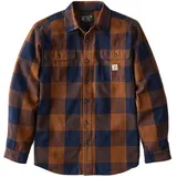 CARHARTT Heavyweight Flannel Plaid, Hemd, braun, Größe 2XL für Männer