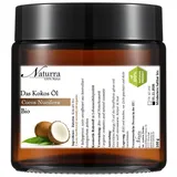 Naturra Körperöl Kokosöl Bio kaltgepresst unraffiniert nativ Premiumqualität im Glas, Bio-zertifizierte native Rohware, 100 % rein, Natürlich vegan, Glas