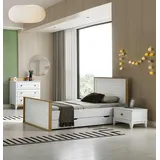 xl moebel gmbh Garnitur Kinderzimmer Bett Kinderbett Kindermöbel Weiß Holz Set 3tlg
