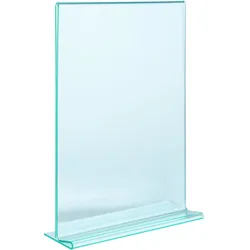 T-Aufsteller, PMMA (Acryl), transparent-grün A5, Acryl (PMMA), transparent|grün
