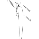 Hautau ATRIUM HKS Drehgriff 201 EG, Einlassgetriebe, Alu weiß RAL 9016, 1 Stk
