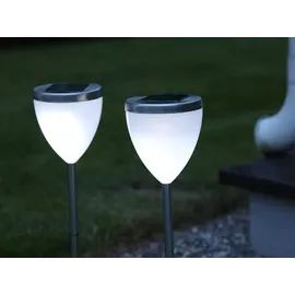 Best Season LED-Solar-Pathlights 2-er Set 46 x 10 cm, silber