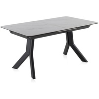 Grauer ausziehbarer Tisch Keramikplatte und Metallbeine 160/210x90 cm