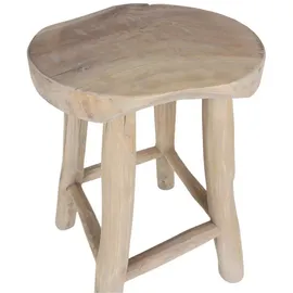 Buri Rustikaler Teakholz Hocker Sitzhocker Holzhocker Blumenhocker Beistelltisch Deko