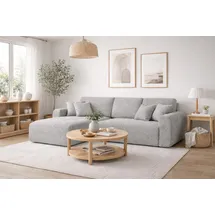 kaiser möbel Ecksofa Chenille mit Schlaffunktion 3-Sitzer Grau