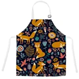 TRYTUTRY Fox Kinderschürze mit verstellbarem Riemen, niedliche Kinderschürze mit Tasche für Kleinkinder, zum Kochen, Malen, Backen, Künstler, fuchs, Kleinkind - Kleinkind