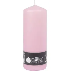 Müller Kerzen Stumpenkerze, rosa, Hochwertige Stumpenkerze mit gleichmäßigem Abbrand, 1 Packung = 6 Stück, (Ø x H): 70 x 180 mm