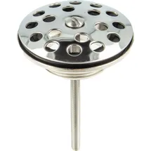 tecuro Universal Ablaufventil 1 1/4 Zoll x Ø 63 mm, Siebplatte Edelstahl poliert