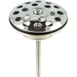 tecuro Universal Ablaufventil 1 1/4 Zoll x Ø 63 mm, Siebplatte Edelstahl poliert
