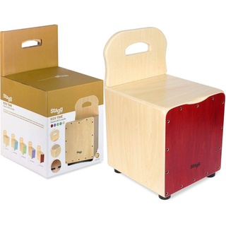 Stagg vorne Board Linde Kids Cajon mit EasyGo Rückenlehne rot