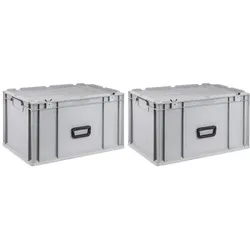 PROREGAL 2x Eurobox NextGen Portable | HxBxT 33,5x40x60cm | 65 Liter | Eurobehälter, Transportbox, Transportbehälter, Stapelbehälter